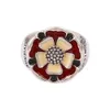 Projektant Viviane Westwoods Vivienena Cesarzowa Dowager XI Enamila Tudor Rose Rose Rose Pierścień Kobiet Kolor Glaze Multi -Warstered Flower Ring Trend Medieval Trend