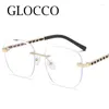 Sunglasses Frames Anti Blue Light Rimless Glasses Women Men Ultralight Computer Elegant Female Fashion Chain Legs Eyewear