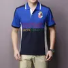 Europa e América camisa de alta qualidade masculina de manga curta Londres Nova York Milão Dubai City camisa de manga curta grande camisa polo bordada S-6XLsize