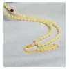 Bracelet multi-cercles en cire de miel naturelle, pierre originale, 108 perles de bouddha, huile de poulet, jaune pour homme