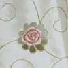 Vorhang mit Blumen-Stickerei, kurz, für Küchenfenster, Spitzenbesatz, fertig, Kaffee-Hälfte