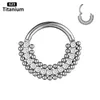 Charm 1pc G23 Titanium Helix Piercing Zircon med bollar örhängen septum bröstvårta ring conch brosk tragus piercing näsringar smycken