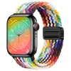 Elastyczne pleciona pętla sportu solo dla Apple Watch opaska 40 mm 38 mm 41 mm 44 mm 45 mm 42 mm, kolorowy pasek opaski na rękę magnetyczną dla opasek iWatch Serie