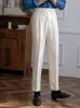 Abiti da uomo Oldyanup Inghilterra stile Napoli pantaloni da abito dritti a vita alta per uomo primavera autunno moda business pantaloni casual abbigliamento