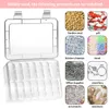 Charm Rings Storage Box Transparent Square Earrings Case Jewelry Finding Accessory Packaging Bead Pearl Organizer Dresser