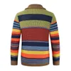 Herren Herbst Strickjacken Pullover Männer Strickjacke Mantel Knöpfe Männliche Pullover Regenbogen Mann Casual SW09 240123