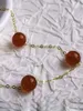 Riktigt 18K guldhalsband hänge naturligt agat för kvinnor au750 u form design enkel mode fin smycken gåva för kvinnor 240118