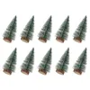 Juldekorationer 10st Tree Snow Frost Trees Bottle Brush Winter Ornaments Tablett för festhem