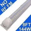 Lampe d'atelier LED 4 pieds, 72 W 72 000 lm 6 500 K, tube LED connectable à couvercle transparent, éclairage LED T8 intégré en forme de V, plafonniers LED pour ateliers de garage usastock