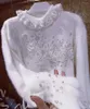 Suéteres femininos estilo luxo sparking frisado lantejoulas 3d flores ponto suéter branco para mulheres outono/inverno pulôveres de malha de pele sintética