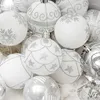 パーティーデコレーション24pcs/boxクリスマスボールの装飾品エクサイズシャタープルーフシルバーペイントボールペンダントフェスティバルツリー