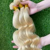 Hoge kwaliteit Peruaans Maleisisch Indiaas haar 613 Blonde Body Wave Golvend Haarextensions 3 bundels 100% Ruw Maagdelijk Remy Menselijk haar