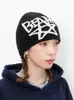 Cappello da donna Beanie Maglia Lettera Stella Grafica Inverno Y2k Streetwear Estetica nera Moda coreana Pullover Kpop Hip Hop Unisex 240124