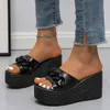 Sandalen Damesmode Platform Metalen Sleehak Leren Kettinghak Vismond voor Dames Tan 24 861