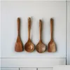 Utensils Cooking Handmade Natural Wood Tableware Wooden Spoon Tool Set Drop Delivery Home Garden Kitchen, Dining Bar Kitchen T Ot12o en