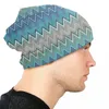 Berets Abstrato Ziguezague Camuflagem Beanie Cap Inverno Quente Bonnet Homme Tricô Chapéus Twin Peaks Padrões Geométricos Skullies Beanies