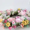 Couronne de fleurs décoratives en roses, tentures de porte florales, guirlandes artificielles