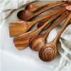 Utensils Cooking Handmade Natural Wood Tableware Wooden Spoon Tool Set Drop Delivery Home Garden Kitchen, Dining Bar Kitchen T Ot12o en