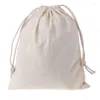 Storage Bags Natural Cotton Drawstring Stuff Bag Laundry Clothes Finishing Drop