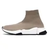 Designer Casual Chaussette Chaussures Hommes Femmes Graffiti Blanc Noir Rouge Beige Rose Semelle Transparente À Lacets Neon Jaune Chaussettes Speed Runner Baskets Plateforme Plate-Forme Baskets En Tricot