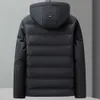 Down jacket for men's winter hooded warm and warm thick coat fashionable and casual dad's top for middle-aged and young people