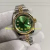 18 Style 904L Steel With Box Papers Women Watch Ladies 26mm 18k Yellow Gold 69174 Green Diamond Dial Women's 6917 Two Tone Jubilee Bracelet Automatic Watches