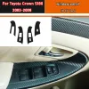 Car Styling Black Carbon Decal Car Window Lift Button Switch Panel Cover Trim Sticker 4 Pcs/Set For Toyota Crown S180 2003-2008