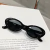 Óculos de sol coreano elegante óculos de sol homens mulheres forma oval proteção uv vintage estilo retro ao ar livre