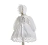 Robes de fille 1ère robe de fête d'anniversaire pour fille nouveau-né automne en dentelle blanche princesse bébé robe baptême avec chapeau pour bébé