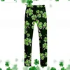 Calças masculinas Mens St. Patrick's Day Terno Estilo Festivo Todo Impresso Quatro Folhas Sportswear Calças Jogging Streetwear