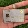 Iced Out Credit Card Design Hip Hop Certified Gold Pendant 24 Franco Chain Diamond Necklace Jewelry Gift till din man