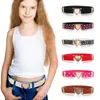 Belts 1Pc Fashion Girls Elastic Heart Buckle Stretch Waist Belt Adjustable Leather Uniform For Teen Kids JeansDresses