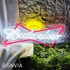 LED Neon Sign Neon Light Sign Budweiser Background Neon Sign Lights Club Bar Party Beer Shop Hanging wall Decorative Art Neon Lamp Led Signs YQ240126