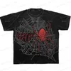Mäns T-shirts unisex Men's Casual High Quality Spider Web Print Anime T-shirt Topps Kawaii Tshirt T-shirt Graphic T Shirts Harajuku Tee Shirt T240126