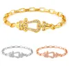 Bracelet de chaîne de boucle de fer à cheval en forme de U explosif populaire bracelet de diamant pour femme bracelets de créateurs de luxe bracelets de couple de haute qualité