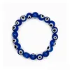 Charm Bracelets 20Pcs/Lot Glass Blue Evil Eye Beaded Bracelet Women Men Elastic Thread Stretch Greek Jewelry Drop Delivery Dhigo Dhao0