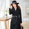 Costumes pour femmes Femmes Blazer 2024 Automne Hiver Manches longues Slim Doublure Casual Travail Bureau Vêtements d'extérieur Dames Femme Veste Manteau Tops