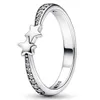 Oryginalne prostokątne bary Ponadczasowe klaster zielnika Tiara Crown Star Fit Sterling Sier Ring Gift Biżuteria