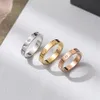 Резное классическое позолоченное кольцо из нержавеющей стали, ювелирные изделия, роскошное дизайнерское кольцо вечности с бриллиантом для женщин