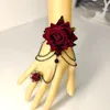 Bracelets à maillons en dentelle Rose noire pour fille, 1 pièce, bijoux d'halloween et de noël, accessoires cadeaux