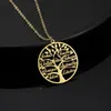 Collier personnalisé avec nom d'arbre de vie, bonheur personnalisé, membre de la famille, pendentif en acier inoxydable, ras du cou, bijoux cadeaux 240119