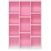 Luder Bookcase Book Storage 11Cube Whitepink 240125