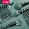 Pinceaux de maquillage MSQ 14 pièces ensemble de pinceaux de maquillage fond de teint poudre ombre à paupières sourcil mélange ventilateur détail maquillage brosse outils de beauté avec boîte-cadeau Q240126