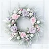 Decorative Flowers Wreaths Garland Door Hanging Decoration Rattan 40Cm Easter Foam Mticolor Spring Wreath Drop Delivery Home Garden Fe Otwse