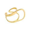 Band Rings Livvy Silver Color Party Ring New Fashion Double-Layer Glossy Ring Smycken för kvinnor Storlek Justerbar 2021 Trend 240125