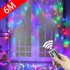 6m 400 led cortina guirlanda na janela luzes da corda usb festão de fadas controle remoto decorações de casamento de natal para sala de casa