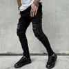 Jeans a matita skinny strappati stile hip hop di High Street Pantaloni eleganti in denim casual con fori sottili 240125