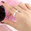 Band Rings Unique Ceramic Black Rings Women 4mm White Ring For Women India Stone Crystal Comfort Wedding Rings Engagement Brand Jewelry 240125