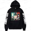 Erkek Hoodies Sweatshirts anime casus X Aile Hoodies Anya Forger Baskı Sweatshirts Erkekler Kadın Polar Polar Sıradan Kazak Büyük Boy Y2K Uzun Kollu Üstler T240126