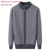 Vinter 100% Pure Cashmere Cardigan Men Warm Thick Zipper Coat tröja Högkvalitativ plus storlek XS S M L XL 2XL 3XL 4XL 5XL 240124